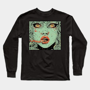 Snake Tongue Beautiful Girl Long Sleeve T-Shirt